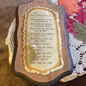 Decorative Ten Commandments Plaque